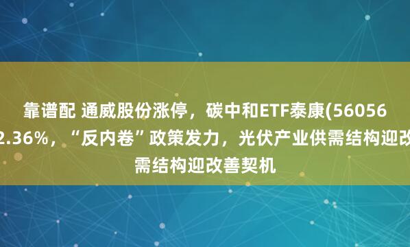 靠谱配 通威股份涨停，碳中和ETF泰康(560560)上涨2.36%，“反内卷”政策发力，光伏产业供需结构迎改善契机