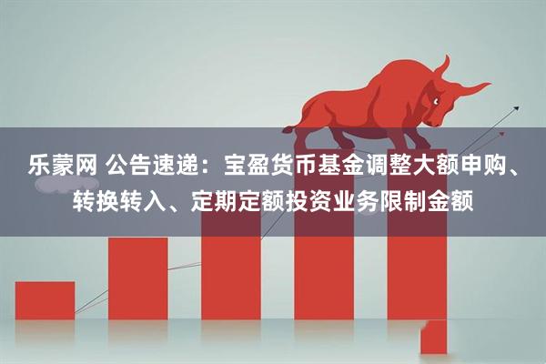 乐蒙网 公告速递：宝盈货币基金调整大额申购、转换转入、定期定额投资业务限制金额